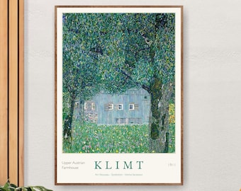 Gustav Klimt Art Nouveau Print, Museum Poster, Gallery Wall Art, “Upper Austrian Farmhouse” - 1911