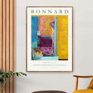 Mid Century Modern Exhibition Poster Watercolor Print Gallery Wall Art - Pierre Bonnard
