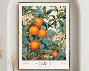 William Morris Exhibition Print, William Morris Print, William Morris Poster, Vintage Wall Art, Vintage Poster Oranges Print