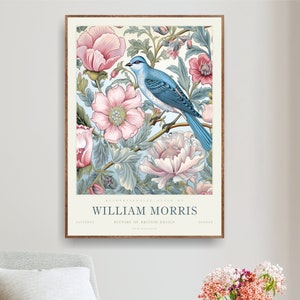 William Morris Pink Peony Print Chinoiserie Wall Art