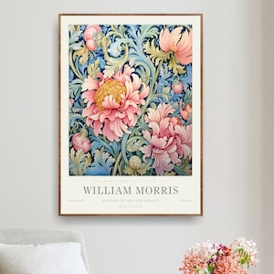 William Morris Peony Print, Canvas Wall Art option available