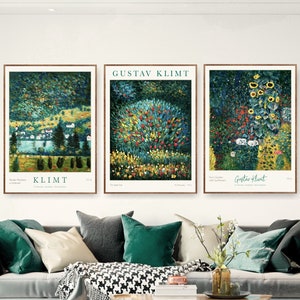 Gustav Klimt Gallery Wall Set Prints Exhibition Museum Poster Emerald