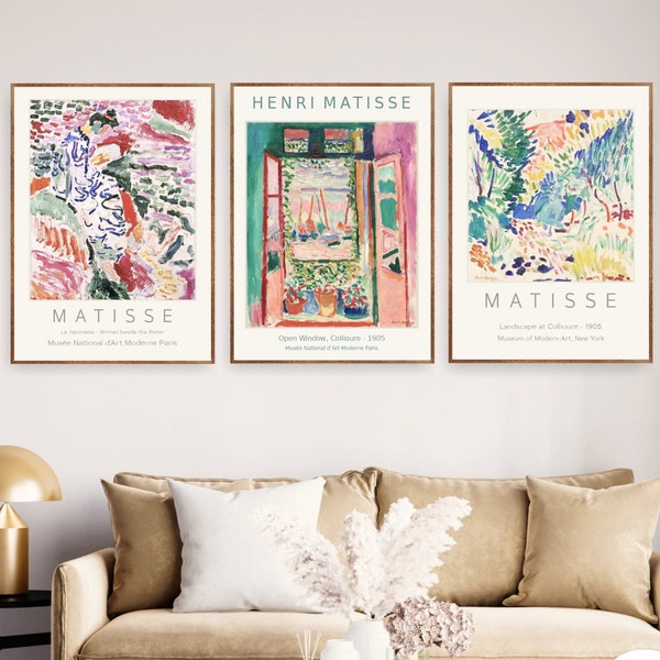Henri Matisse Print Set of 3 Exhibition Gallery Wall Art Poster