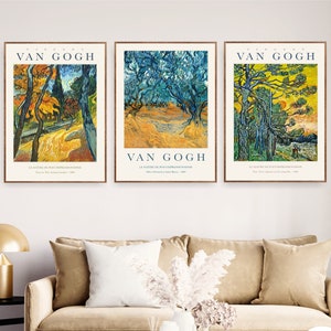 Van Gogh Print Museum Wall Art Set of 3 Exhibition Poster