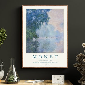 Claude Monet Modern Museum Art Poster Print, Large Impressionist Gallery Exhibition Wall Art