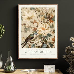 William Morris Vintage Botanical Trendy Floral Wall Art Print, Large Museum Poster, Housewarming Gift