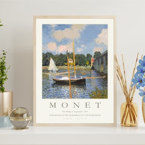 Claude Monet Gallery Wall Art Exhibition Poster Prints - The Bridge at Argenteuil - 1874