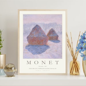 Claude Monet Haystacks Museum Exhibition Art Poster, Gallery Print