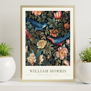 William Morris Print, Botanical Colorful Floral Large Wall Art Exhibition Poster, Eclectic Trendy Wall Art