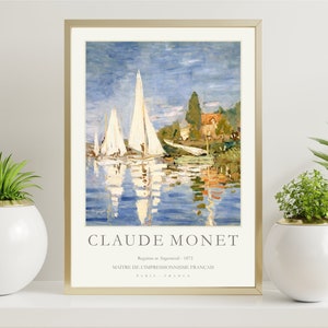 Claude Monet Gallery Wall Art Print, Exhibition Poster, Museum Poster, Regattas at Argenteuil - 1872