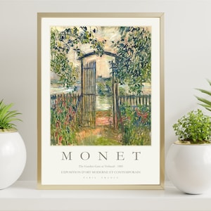 Claude Monet Exhibition Poster, Museum Art Print - The Garden Gate at Vetheuil 1881