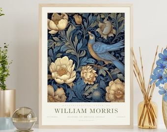 William Morris Museum Poster Print, Floral Colorful Trendy Wall Art, Botanical Large Housewarming Gift, Canvas option available