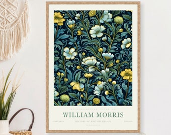 Impresión de póster de arte de pared floral / William Morris Botanical Museum Gran regalo de inauguración de la casa / Opción de lienzo disponible