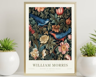 William Morris Print, Botanical Colorful Floral Large Wall Art Exhibition Poster, Eclectic Trendy Wall Art