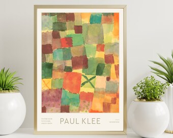 Paul Klee Exhibition Museum Poster, Modern Wall Art, Cubism Art Style