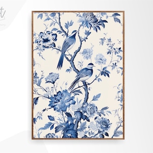 Blue Chinoiserie Wall Art Print