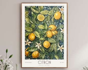 Küchen Wandkunst, William Morris Ausstellung Zitrone Druck, William Morris Druck, William Morris Poster, Vintage Wandkunst Poster