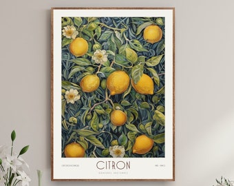 William Morris Print, William Morris Exhibition Print, William Morris Poster, Vintage Wall Art, Textiles Art, Vintage Poster Lemon Print
