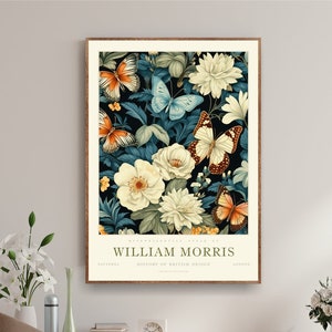 William Morris Print, William Morris Exhibition Print, William Morris Poster, Vintage Wall Art, Textiles Art, Vintage Poster Butterfly Print