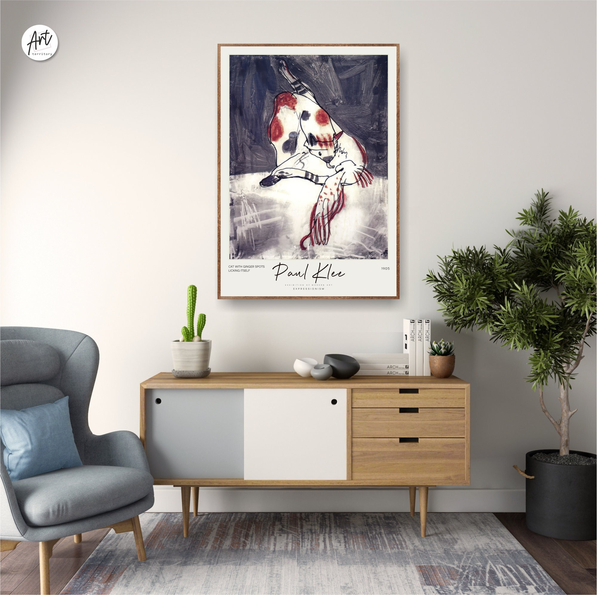 Paul Klee Cat Art Print, Modern Extra Large Wall Art, Paul Klee