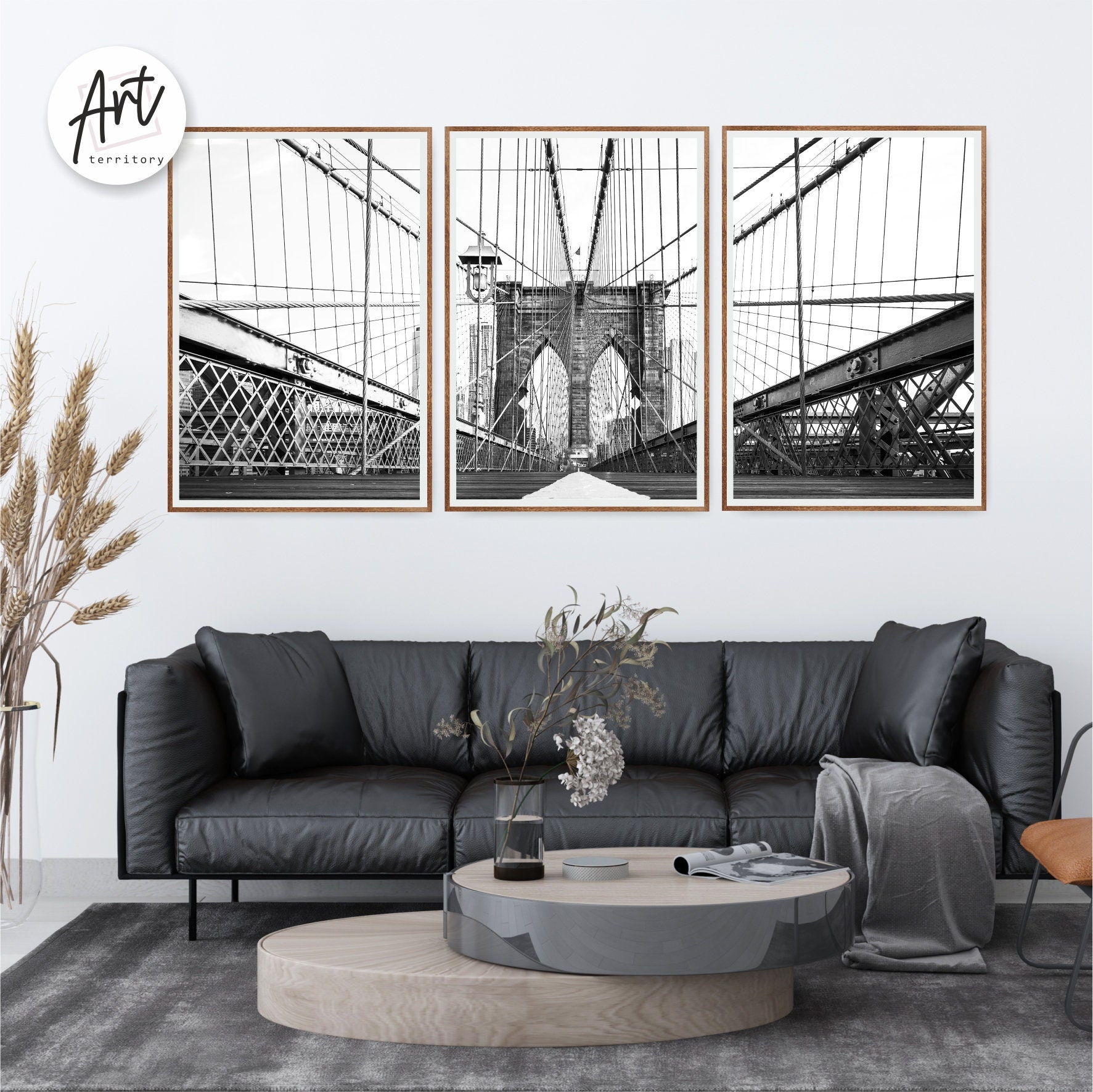 New York NYC Wall Art Black and White Skyline Set of 3 Poster Prints - Etsy