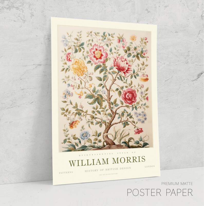 William Morris Exhibition Print, William Morris Print, William Morris Poster, Vintage Wall Art, Vintage Poster, Tree of life art