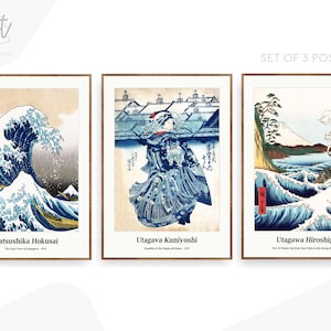 Japanese Wall Art Poster Prints Decor, Woodblock Prints, Hokusai Print