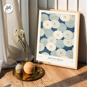 Japanese Art Print, Exhibition Poster, Gallery Modern Blue Wall Art, Woodblock Poster