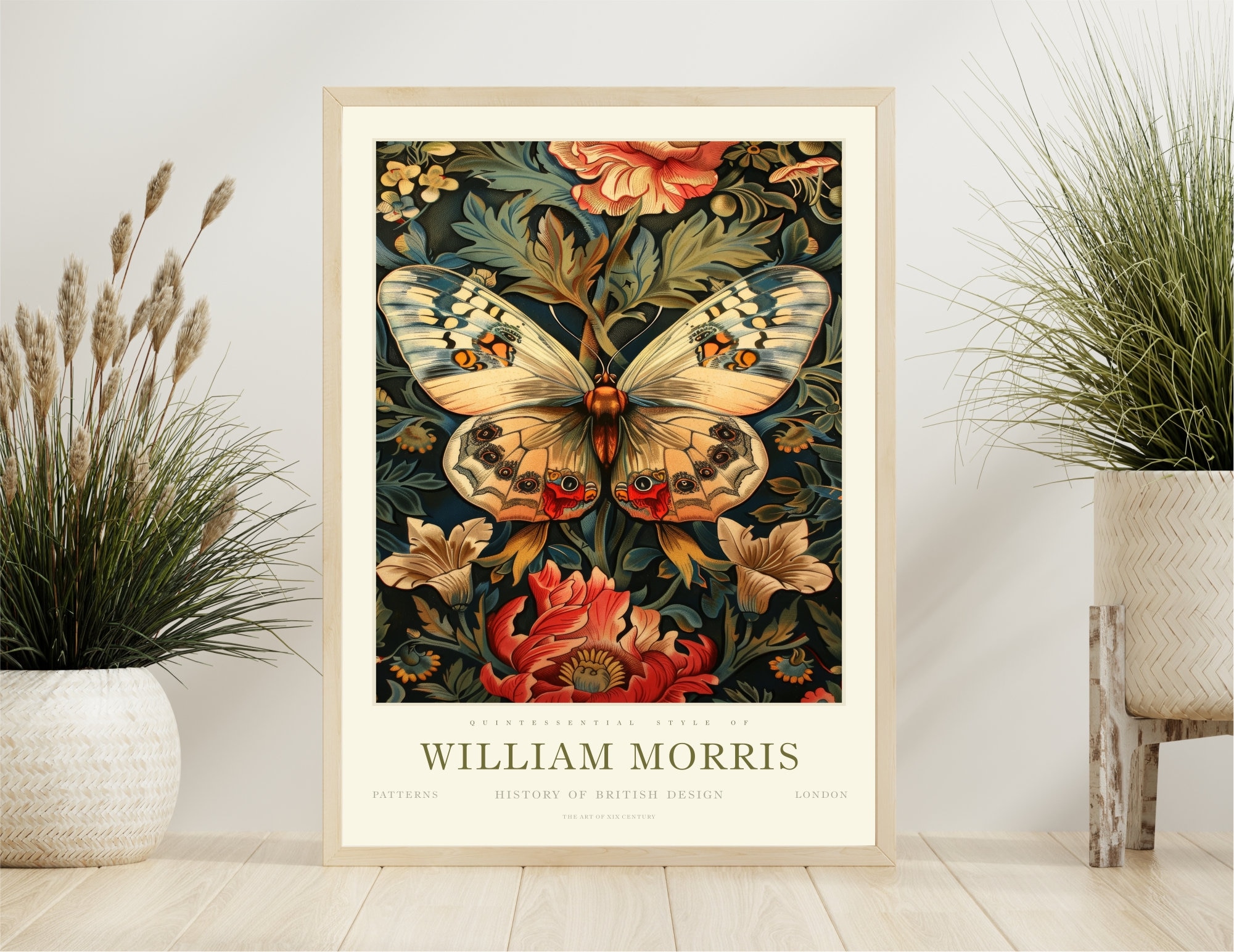 William Morris Butterfly Print, William Morris Exhibition Print ...