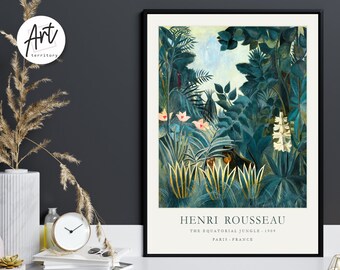 Tropical Botanical Jungle Plants Gallery Prints Poster Wall Art -  Henri Rousseau