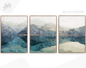 Set of 3 Watercolor Prints National Park Poster Lake House Decor