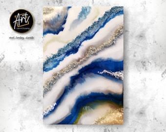 Resin Art Crystal Geode Wall Art Abstract Painting