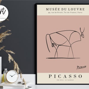 Picasso Poster Line Art Print Bull Gallery Wall Art