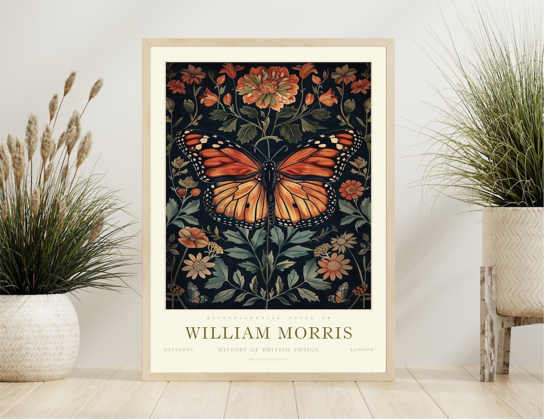 William Morris Butterfly Print, William Morris Exhibition Print ...