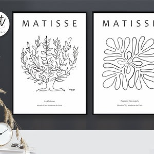Matisse Set of 2 Black and White Art Posters Prints Paintings