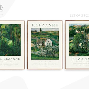 Cezanne Print, 3 Piece Wall Art Exhibition Poster, Gallery Wall Set