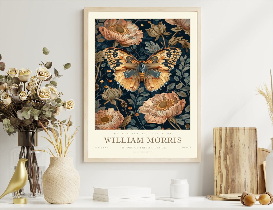William Morris Butterfly Poster Print, William Morris Exhibition Print ...