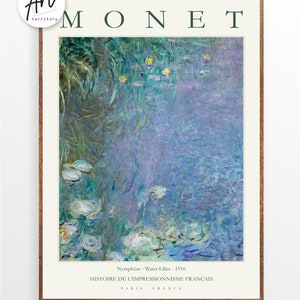 Claude Monet - Water Lilies, Gallery Wall Museum Exhibition Large Art Poster Set.