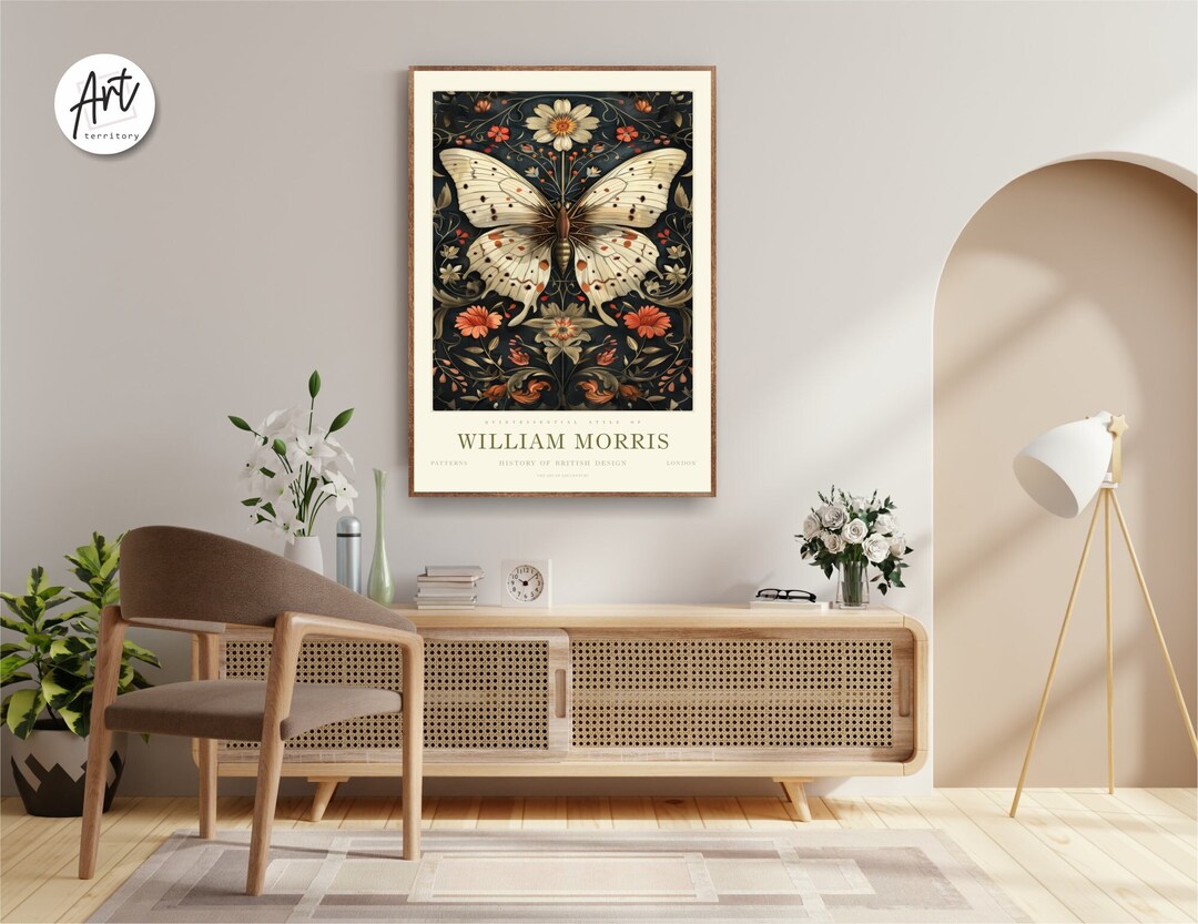 William Morris Butterfly Print, William Morris Exhibition Print ...
