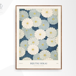 Japanese Art Print, Exhibition Poster, Gallery Modern Blue Wall Art, Woodblock Poster