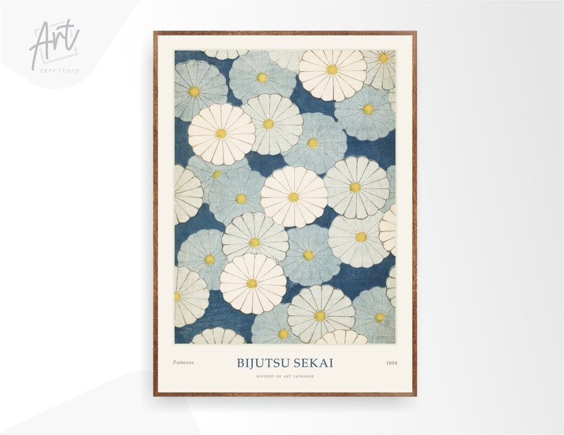 Japanese Art Print, Exhibition Poster, Gallery Modern Blue Wall Art, Woodblock Poster