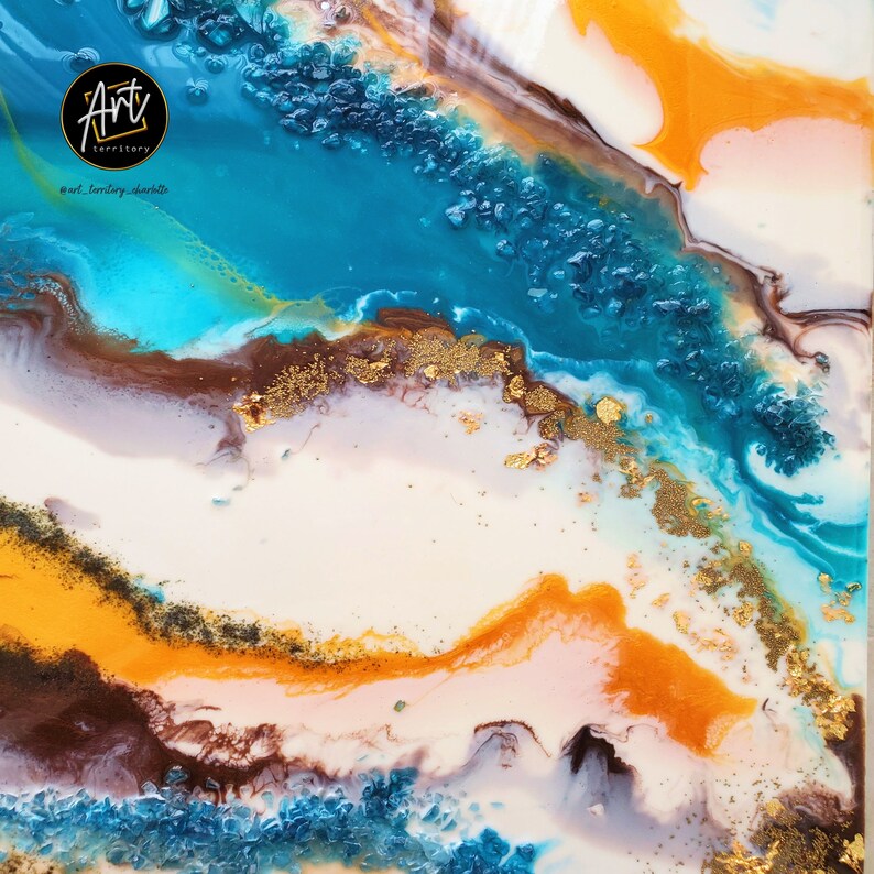 Abstract Painting Resin Watercolor Wall Art Decor Etsy