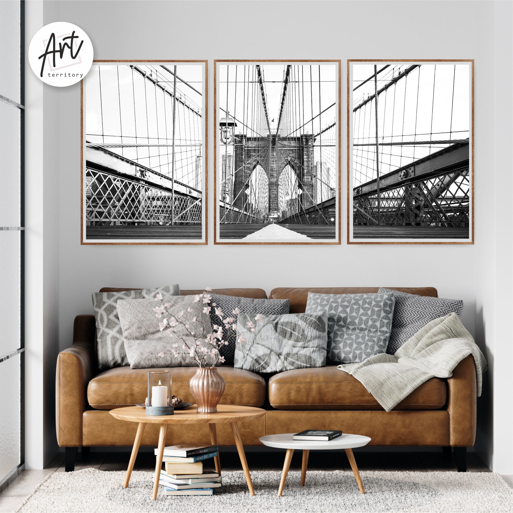 New York NYC Wall Art Black and White Skyline Set of 3 Poster Prints - Etsy