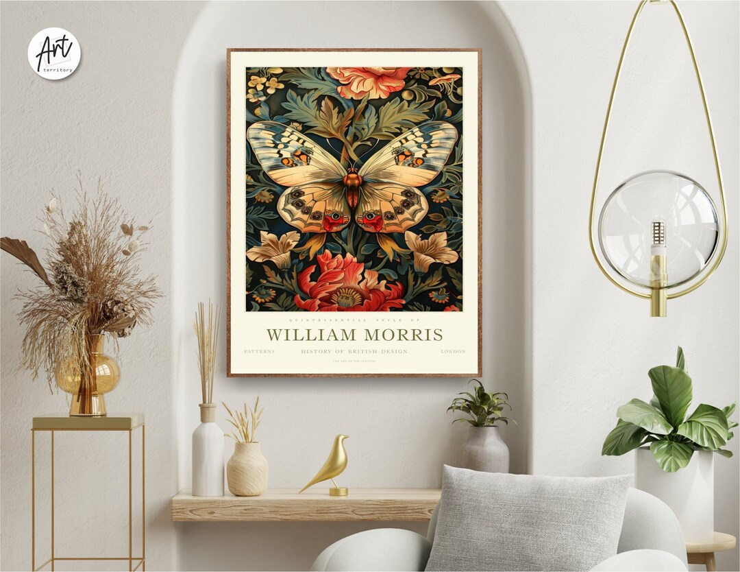 William Morris Butterfly Print, William Morris Exhibition Print ...