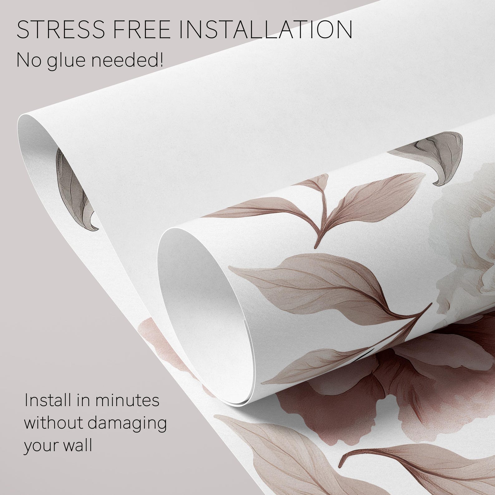 Peel and Stick Wall Decal, Peony Flowers Wall Sticker, Watercolor Peony ...