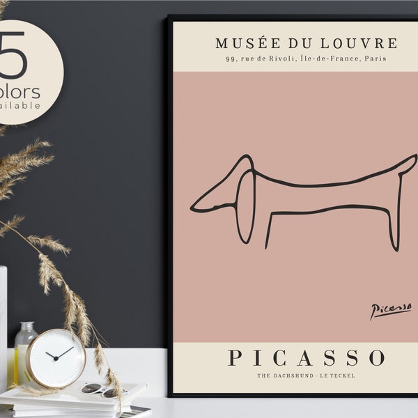 Picasso Hund moderne Wand Kunst Drucke Set Dackel