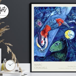 Exhibition Poster Gallery Wall Art Watercolor Prints - Marc Chagall - The Blue Circus