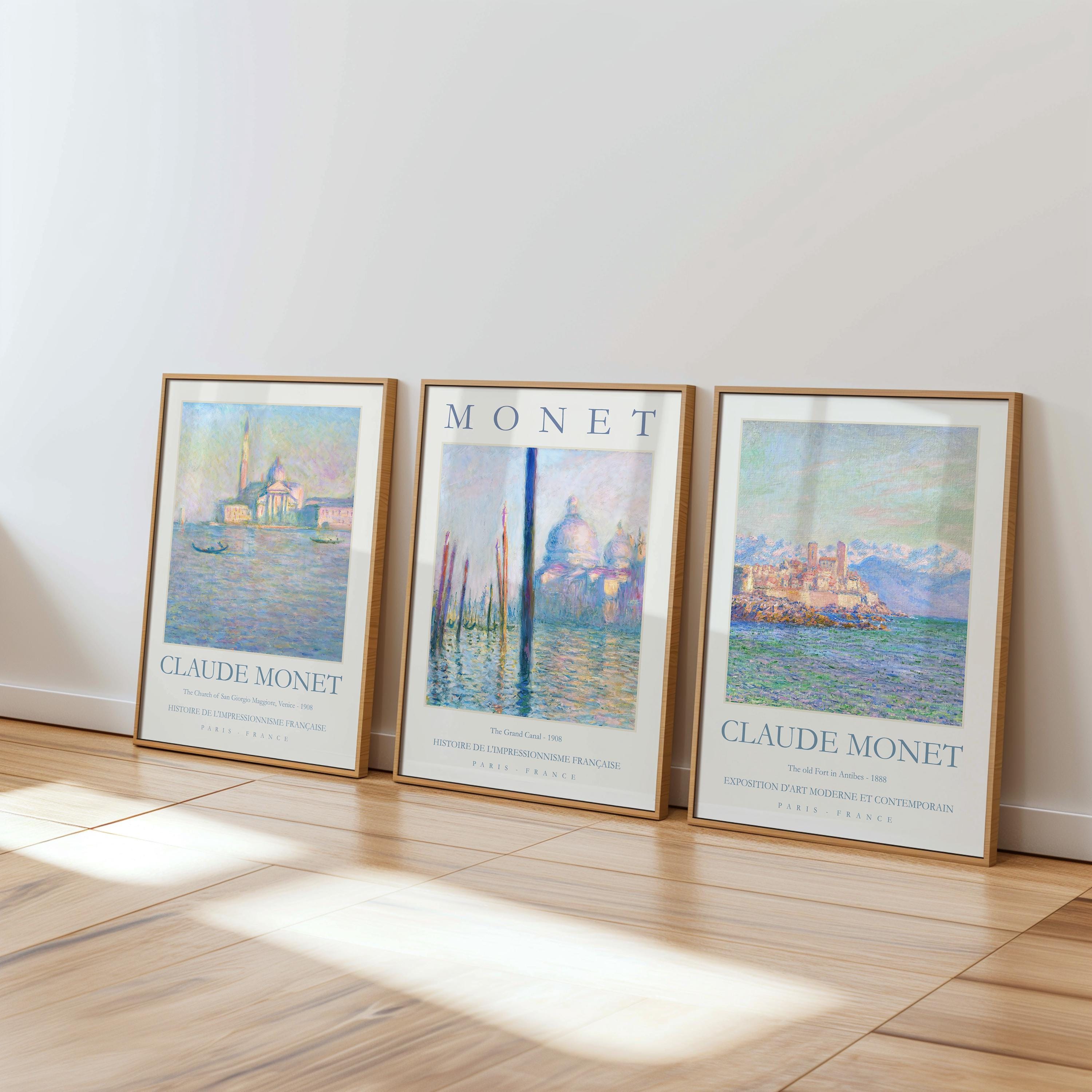 Claude Monet Venice Poster Set of 3 | Impressionist Wall Art