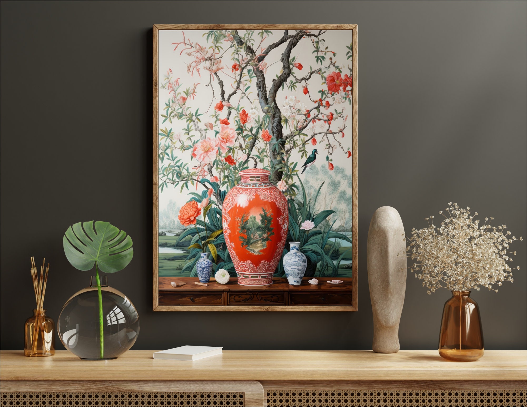 海外ブランド  Chinese Art, Art Wall Large Extra Print, Art Chinoiserie 絵画