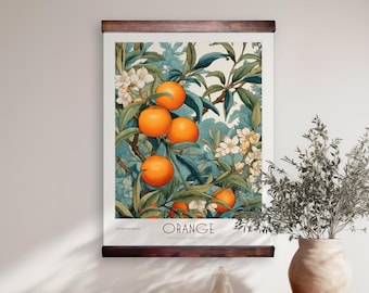William Morris Vintage Botanical Tapestry Wall Art – Kitchen Decor, Rustic Botanical Wall Hanging, Citrus Print